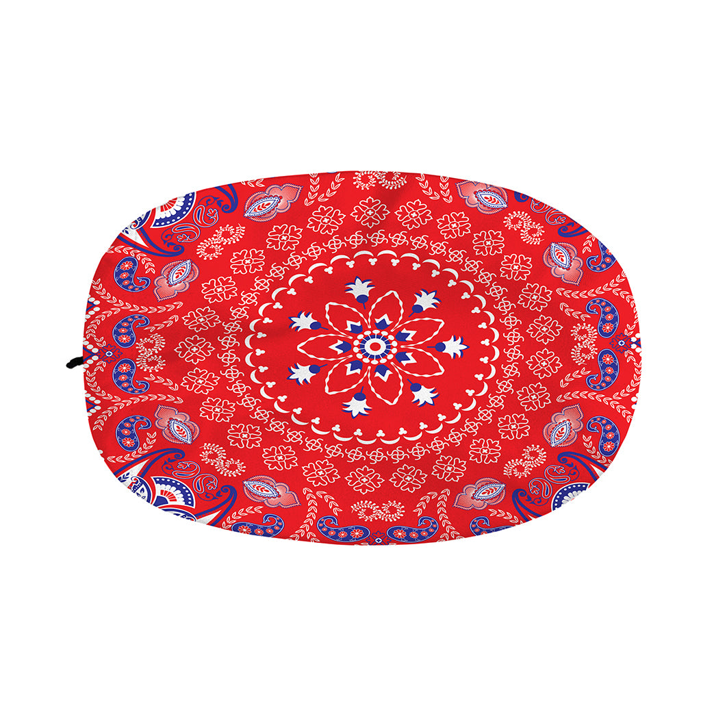 Red Blue And White Bandana Print Car Side Mirror Covers