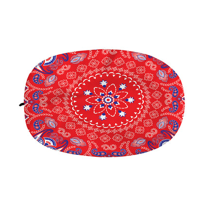 Red Blue And White Bandana Print Car Side Mirror Covers