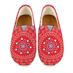 Red Blue And White Bandana Print Casual Shoes