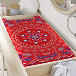 Red Blue And White Bandana Print Changing Pad Cover