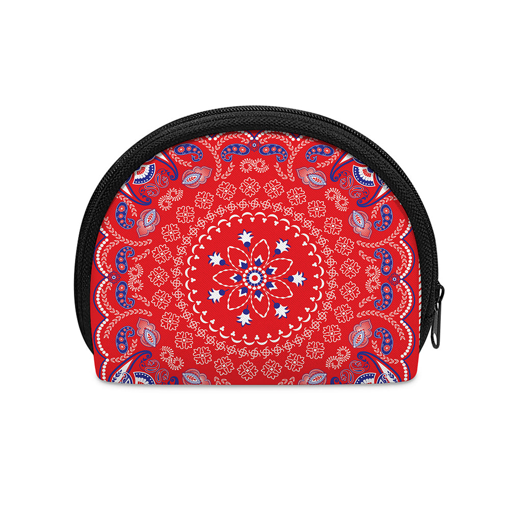 Red Blue And White Bandana Print Coin Purse