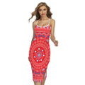 Red Blue And White Bandana Print Cross Back Cami Dress