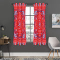 Red Blue And White Bandana Print Grommet Curtain Panels