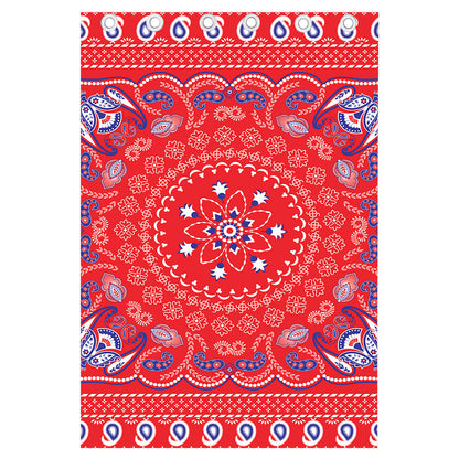 Red Blue And White Bandana Print Curtain