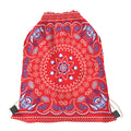Red Blue And White Bandana Print Drawstring Bag