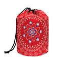 Red Blue And White Bandana Print Drawstring Makeup Bag