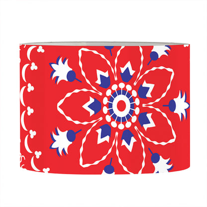 Red Blue And White Bandana Print Drum Lamp Shade
