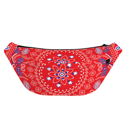 Red Blue And White Bandana Print Fanny Pack