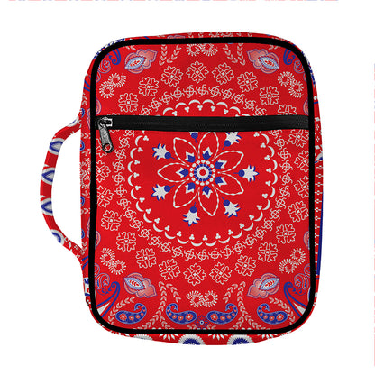 Red Blue And White Bandana Print Front Pocket Bible Bag