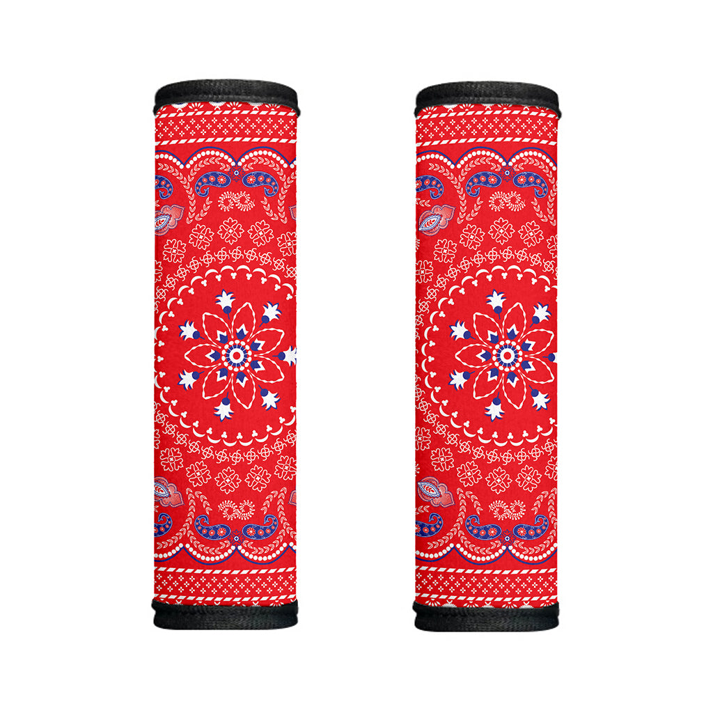 Red Blue And White Bandana Print Handle Covers