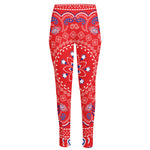 Red Blue And White Bandana Print High-Waisted Pocket Leggings