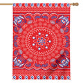 Red Blue And White Bandana Print House Flag