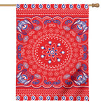 Red Blue And White Bandana Print House Flag