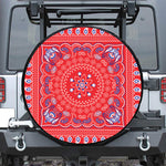 Red Blue And White Bandana Print Leather Spare Tire Cover