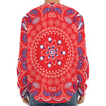Red Blue And White Bandana Print Long Sleeve Baseball Jersey