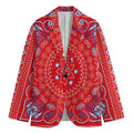 Red Blue And White Bandana Print Men's Blazer