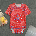 Red Blue And White Bandana Print Men's Bodysuit