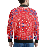 Red Blue And White Bandana Print Men's Bomber Jacket