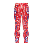 Red Blue And White Bandana Print Men's leggings