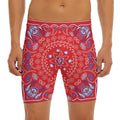 Red Blue And White Bandana Print Men's Long Boxer Briefs
