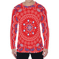 Red Blue And White Bandana Print Men's Long Sleeve T-Shirt