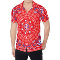 Red Blue And White Bandana Print Men's Shirt