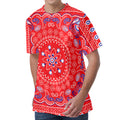 Red Blue And White Bandana Print Men's Velvet T-Shirt