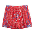Red Blue And White Bandana Print Mesh Shorts