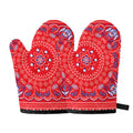 Red Blue And White Bandana Print Oven Mitts