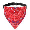 Red Blue And White Bandana Print Over The Collar Dog Bandana
