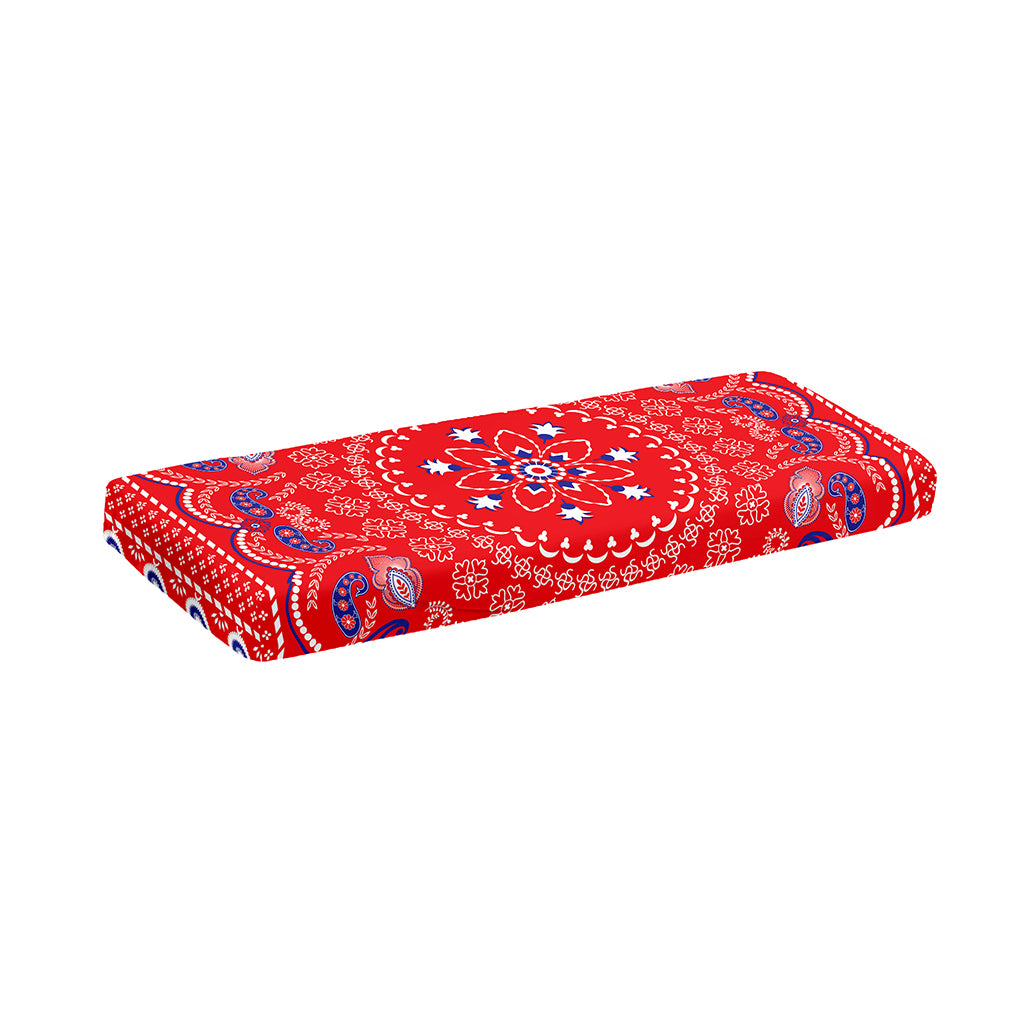 Red Blue And White Bandana Print Piano Keyboard Cover
