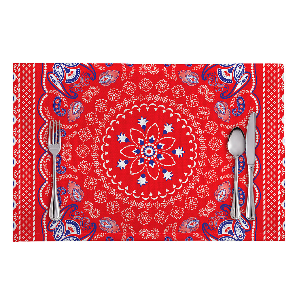 Red Blue And White Bandana Print Placemat