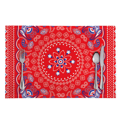 Red Blue And White Bandana Print Placemat