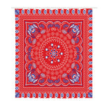 Red Blue And White Bandana Print Polyester Shower Curtain
