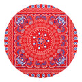 Red Blue And White Bandana Print Round Blanket