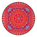 Red Blue And White Bandana Print Round Floor Mat