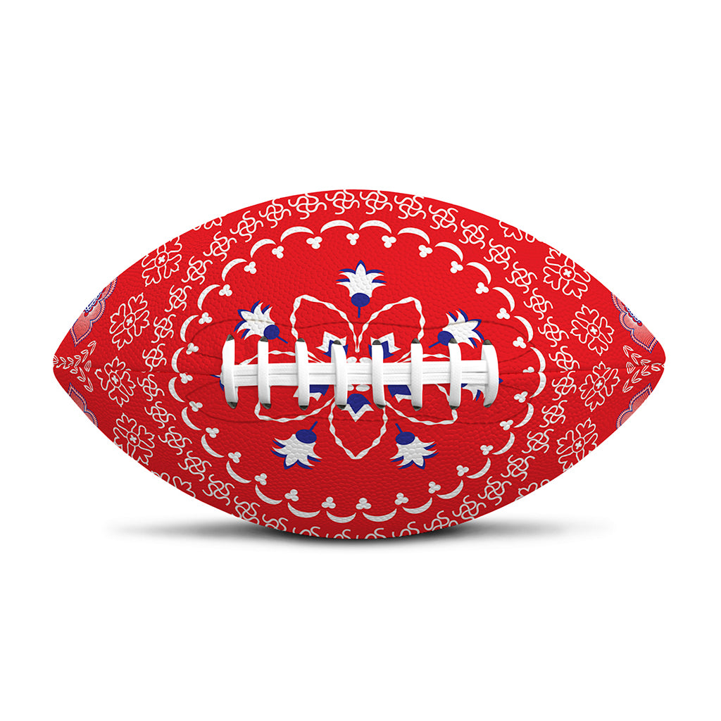 Red Blue And White Bandana Print Rugby Ball