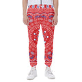 Red Blue And White Bandana Print Joggers
