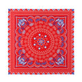 Red Blue And White Bandana Print Silk Bandana