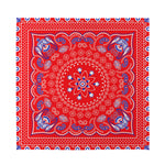 Red Blue And White Bandana Print Silk Bandana