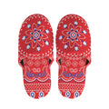 Red Blue And White Bandana Print Slippers