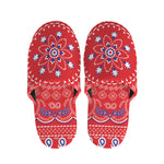 Red Blue And White Bandana Print Slippers
