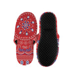 Red Blue And White Bandana Print Slippers