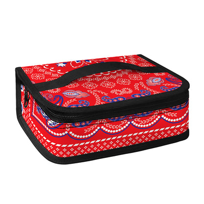 Red Blue And White Bandana Print Small Lunch Bag