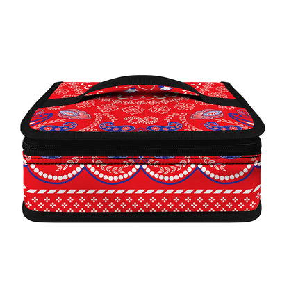 Red Blue And White Bandana Print Small Lunch Bag