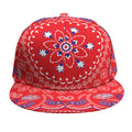 Red Blue And White Bandana Print Snapback Cap