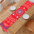 Red Blue And White Bandana Print Table Runner