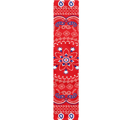 Red Blue And White Bandana Print Table Runner