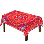 Red Blue And White Bandana Print Tablecloth