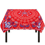 Red Blue And White Bandana Print Tablecloth